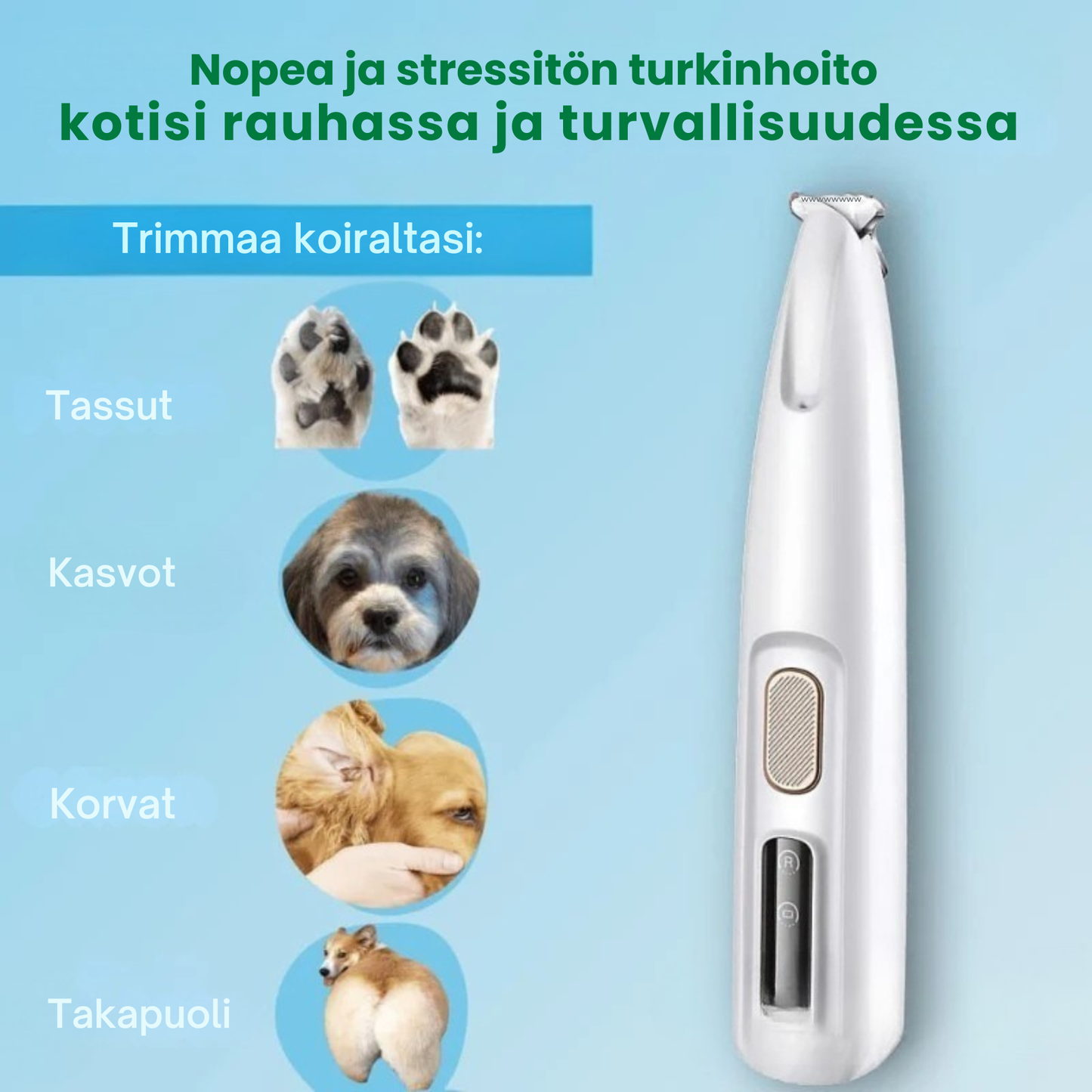 Kirsio Pro™ | Kivuton tassujen hoito sekunneissa